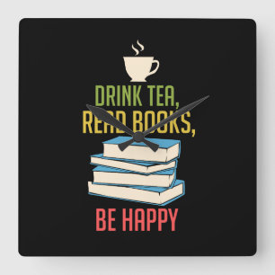 Boekomslag - Tea Books Happy Vierkante Klok