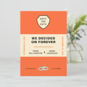 BOEKOMSLAG "WE DECIDED ON FOREVER" SAVE THE DATE KAART (Staand voorkant)