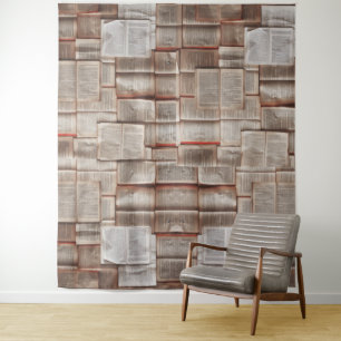 Boekpagina's Patroon Schrijvers Muur Wandkleed
