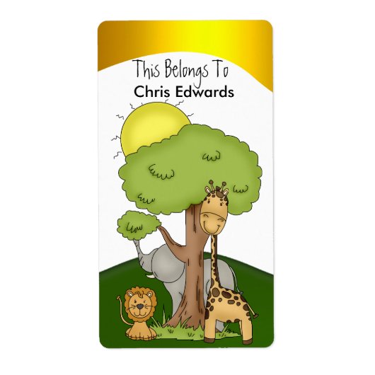 Boekplaat Labels School Tiener Kinderen Jungle (Voorkant)