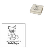 Boekplaat met Cute Fox Rubberstempel (Gestempeld)