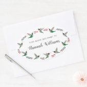 Boekplaat met robijnkeelkolibries ovale sticker (Envelop)