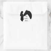 Boekplaat om meisje & paard silhouet aan te passen ronde sticker (Tas)