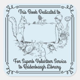 Boekplaat Sticker Bibliotheek Vrijwilligers. Schoo