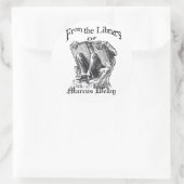 Boekplaat van de bibliotheek griezelige vent, Marc Ronde Sticker (Tas)