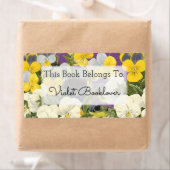 Boekplaat Violets en Pansy Floral Aangepast label (Insitu)