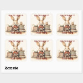 Boekplaat voor uw kind vierkante sticker (Vel)