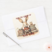 Boekplaat voor uw kind vierkante sticker (Envelop)