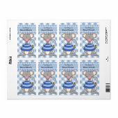 Boekplaatlabel Tiener Kinder Boek Blue Mouse Check Etiket (Full Sheet)