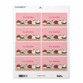 Boekplaatlabels voor een Partij Cupcakes Etiket (Full Sheet)