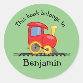 Boekplaatsticker Kleine Rode Motor Ronde Sticker