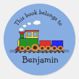 Boekplaatsticker Kleine Trein Ronde Sticker