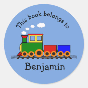 Boekplaatsticker Kleine Trein Ronde Sticker