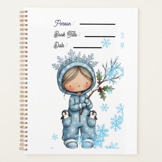 Boekplanner Cover voor een Besneeuwde Dag Planner (Voorkant)