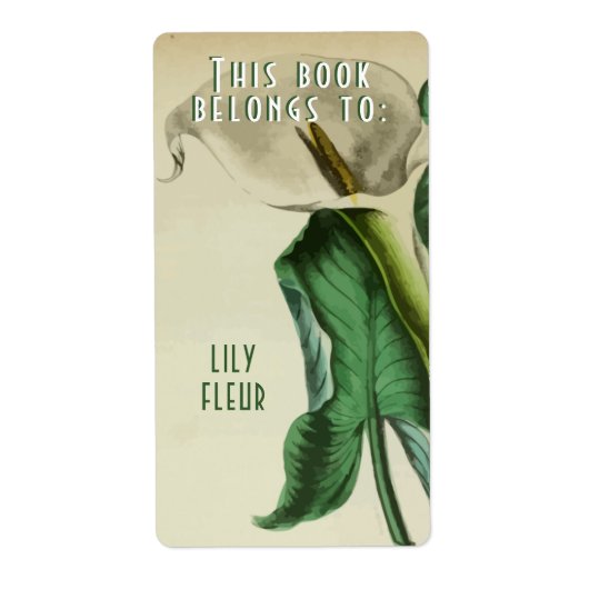 Boekplaten  Bloemen Dit boek is van Etiket (Voorkant)