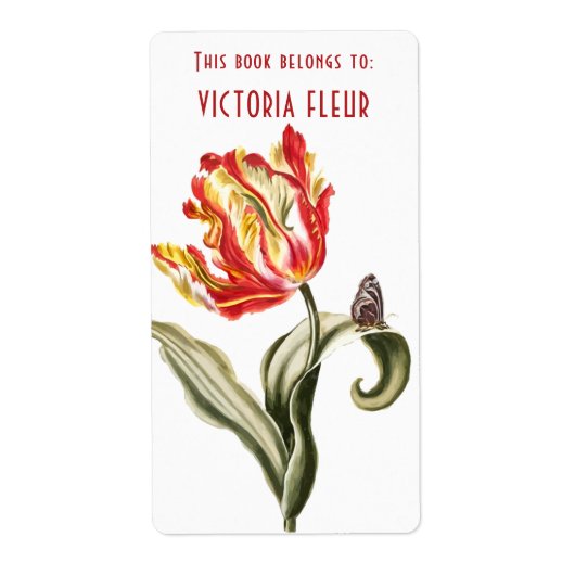 Boekplaten Bloemen Dit boek is van Etiket (Voorkant)