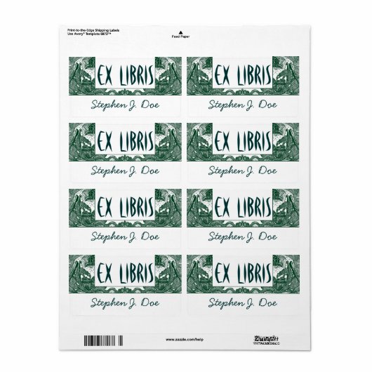 Boekplaten Draken in Dungeon Bookend EX LIBRIS Etiket (Full Sheet)