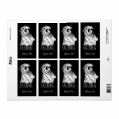 Boekplaten ex libris witte tijger grote kat op zwa etiket (Full Sheet)