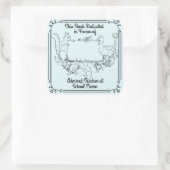 Boekplaten Toewijding aan Leraren. personaliseren Vierkante Sticker (Tas)