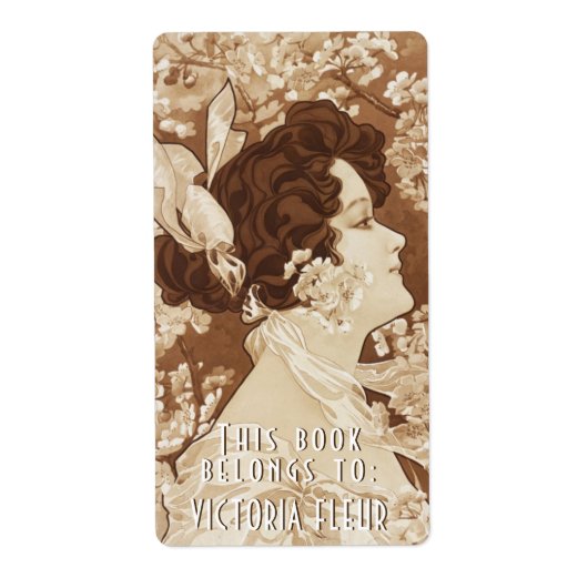 Boekplaten  Victoriaans Lady gepersonaliseerd Etiket (Voorkant)