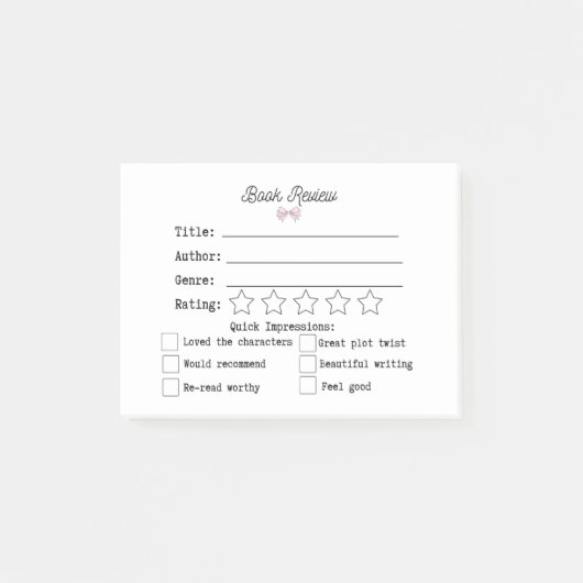 Boekrecensie Coquette Stijl Post-it® Notes (Voorkant)