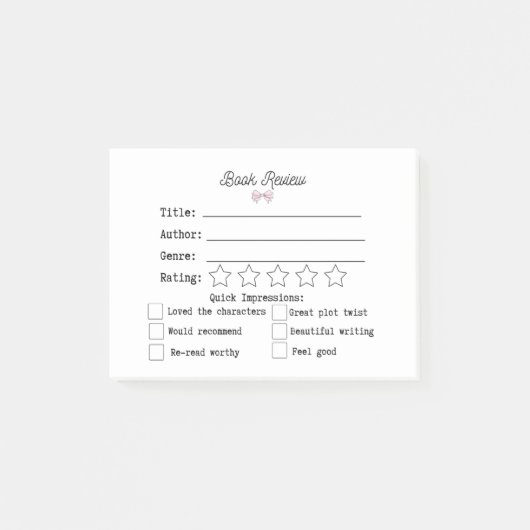 Boekrecensie Coquette Stijl Post-it® Notes (Voorkant)
