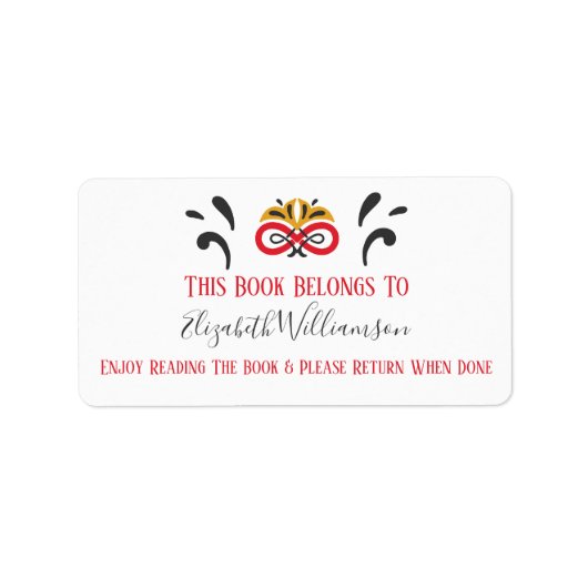 Boekrendement Elegant Moderne Monogrammen Etiket (Voorkant)