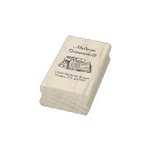 Boekstapel en open boek adresboekplaat rubberstempel (Stempel)