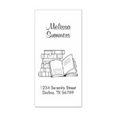 Boekstapel en open boekadresboekbord rubberstempel (Afrduk)