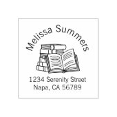 Boekstapel Open Boek Arch Ex-Libris Rubberstempel (Afrduk)