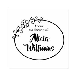 Boekstempel, bloem lijst rubberstempel