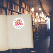 Boekstickers, aangepaste leraar regenboogstickers ronde sticker