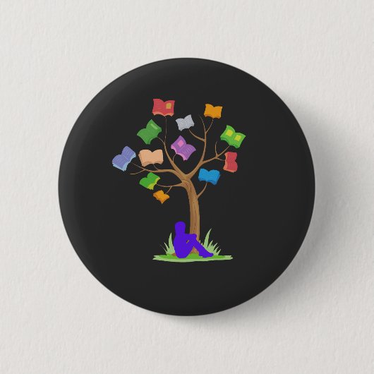 Boekstructuur - Bibliotheek Ronde Button 5,7 Cm (Voorkant)