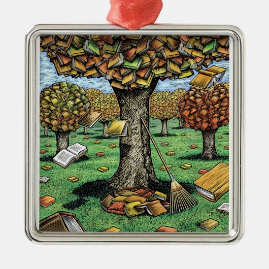 Boekstructuurversiering Metalen Ornament (Voorkant)