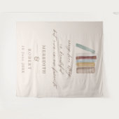 Boekt elke liefdesverhaal bruiloft-ceremonie wandkleed (Voorkant (horizontaal))