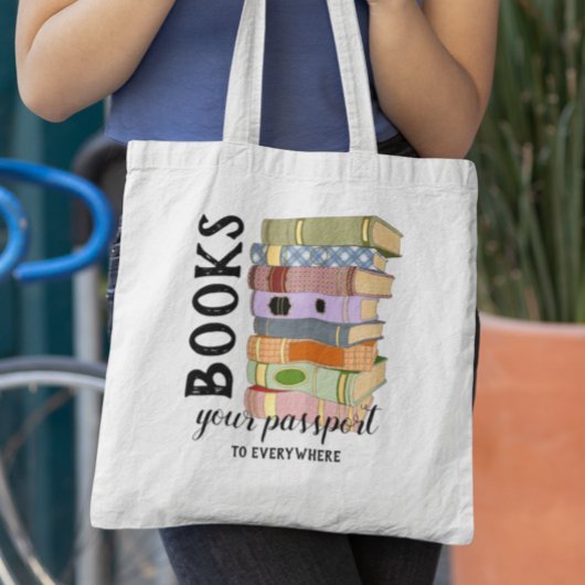 Boekt uw paspoort aan overal boekenliefhebbers tote bag