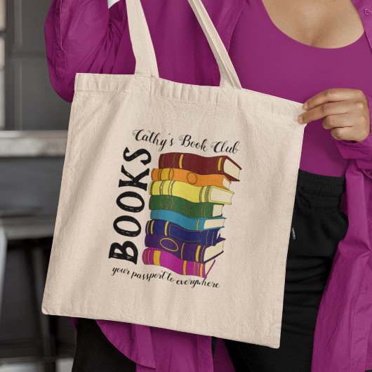 Boekt uw paspoort naar Everywhere Book Club Tote Bag