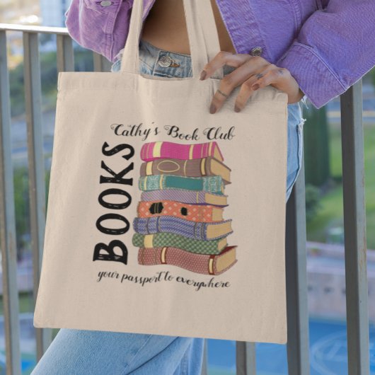 Boekt uw paspoort naar Everywhere Book Club Tote Bag