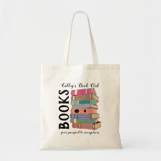 Boekt uw paspoort naar Everywhere Book Club Tote Bag (Voorkant)