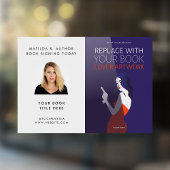 Boektekening | Promotie auteur Book Hoesje Raamsticker