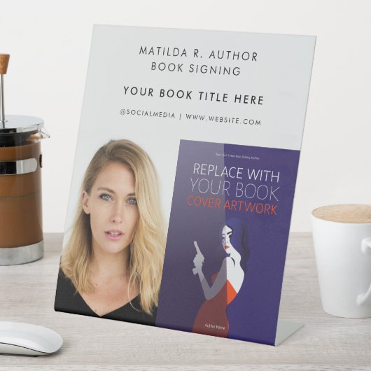 Boektekening | Promotie auteur Book Hoesje Reclamebord Met Voetstuk (Insitu)