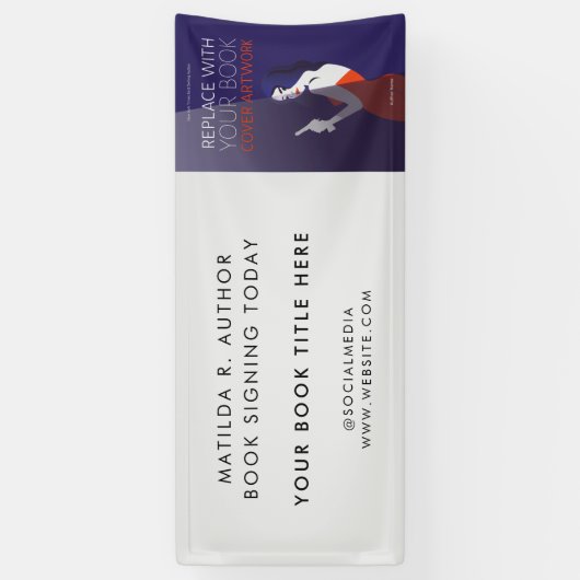 Boektekening | Promotie auteursrechtelijk Hoesje Spandoek (Verticaal)