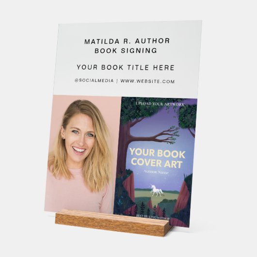 Boektekening | Promotie voor auteur boek starten Acryl Bord (Hoek)