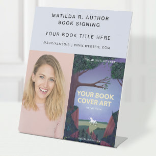 Boektekening   Promotie voor auteur boek starten Reclamebord Met Voetstuk