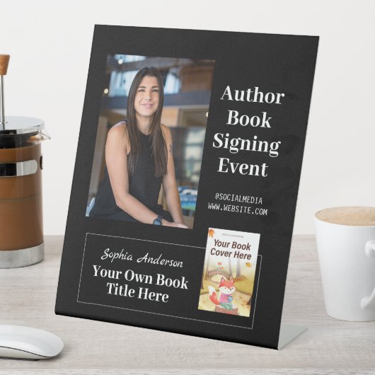 Boektekening | Promotie voor auteur boek starten Reclamebord Met Voetstuk (Insitu)