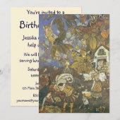  boektekens, uitnodiging van de verjaardagspartij (Voorkant / Achterkant)