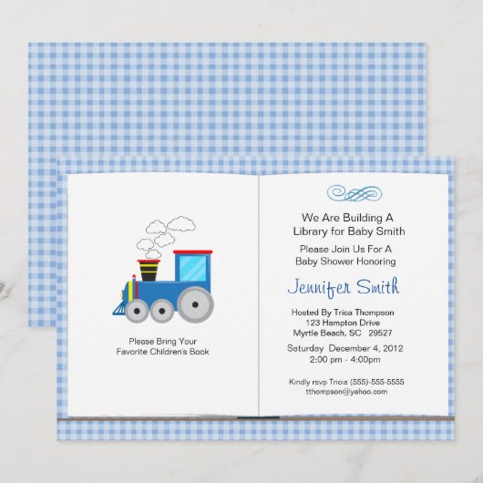 Boekthema Baby shower Uitnodiging (Voorkant / Achterkant)