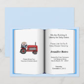 Boekthema Baby shower Uitnodiging (Boy) (Voorkant / Achterkant)
