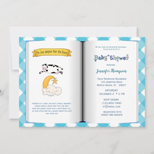 Boekthema Baby shower Uitnodiging (Boy) (Voorkant)