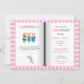 Boekthema Drie Kleine roze Baby shower Kaart (Voorkant)